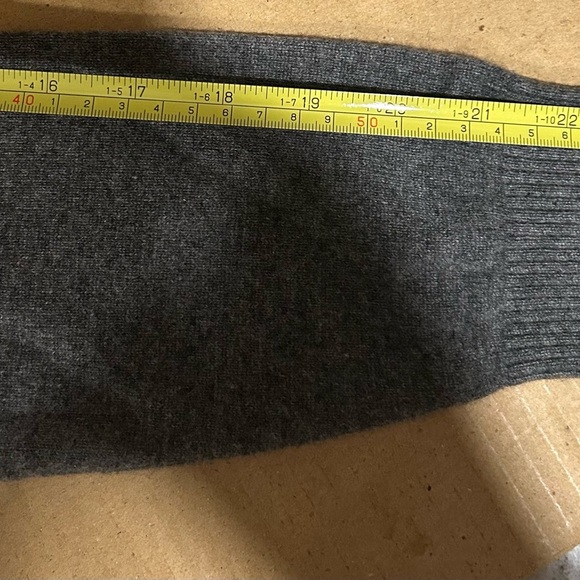 Mens Small Lands' End Charcoal Grey 100 % Cashmere 1/4 Zip Sweater - Picture 6 of 6